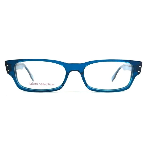 Jean Lafont Eyeglasses Frames TISERE 439 Shiny Blue Rectangle Full Rim 52-16-148