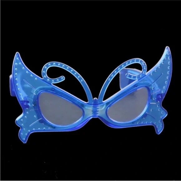 Butterfly Blue LED Light-Up UP Party Costume Glasses
