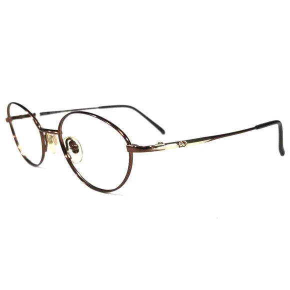 Escada Eyeglasses Frames E0172 E304 Brown Gold Round Full Rim 50-18-135