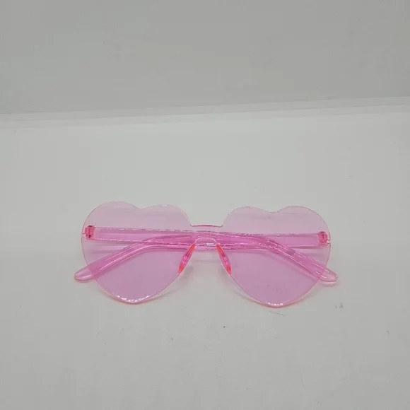 pink plastic heart shaped glasses
