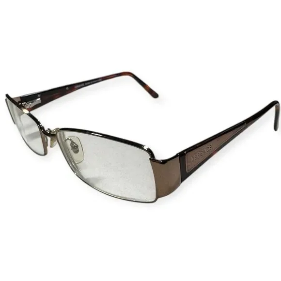 Versace 1110 Rectangle Eyeglasses Frames 53-16-135mm Full Rim Vintage Italy