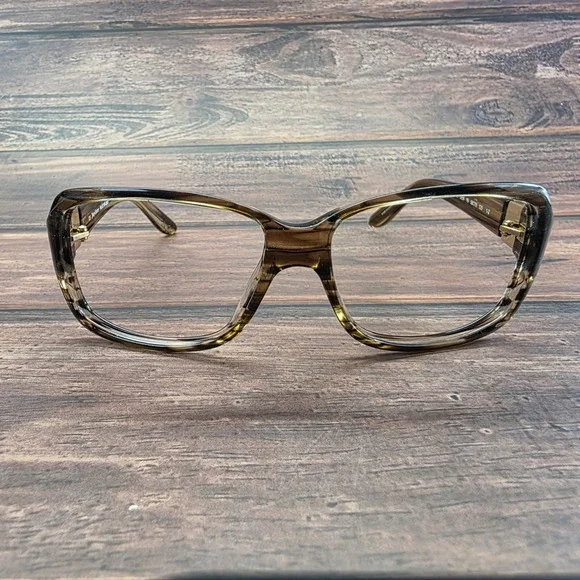 Juicy Couture Glitterati/S Brown Striped Eyeglasses EE9 Y6 58-15-125 Gold‎ Logo