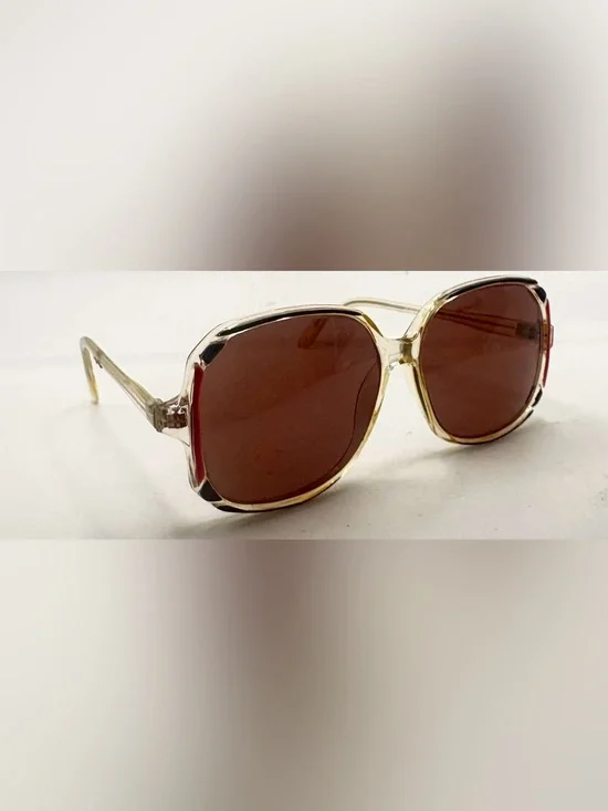 Brown Pink Translucent Oval Sunglasses Frames Only