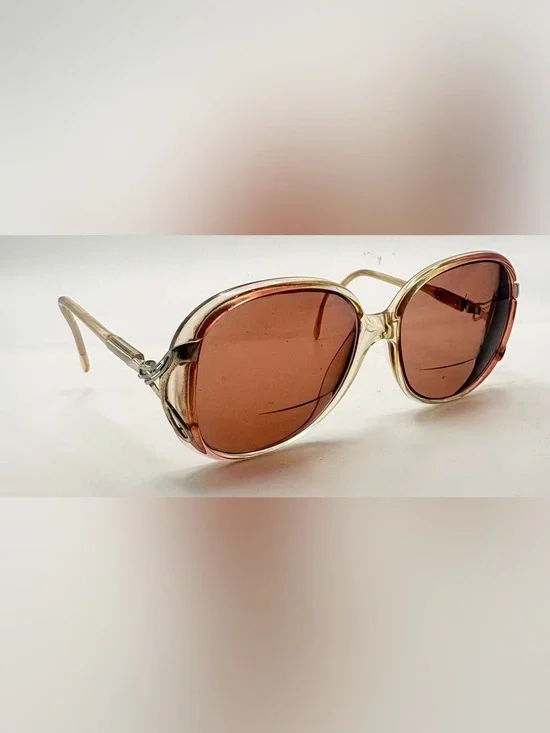 Vintage Brown Translucent Oval Sunglasses Frames Only