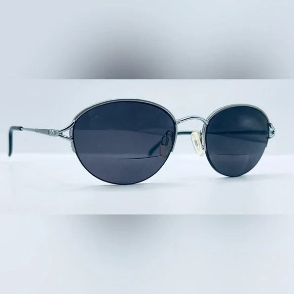 Liza Silver Oval Half-Rim Sunglasses Frames Only