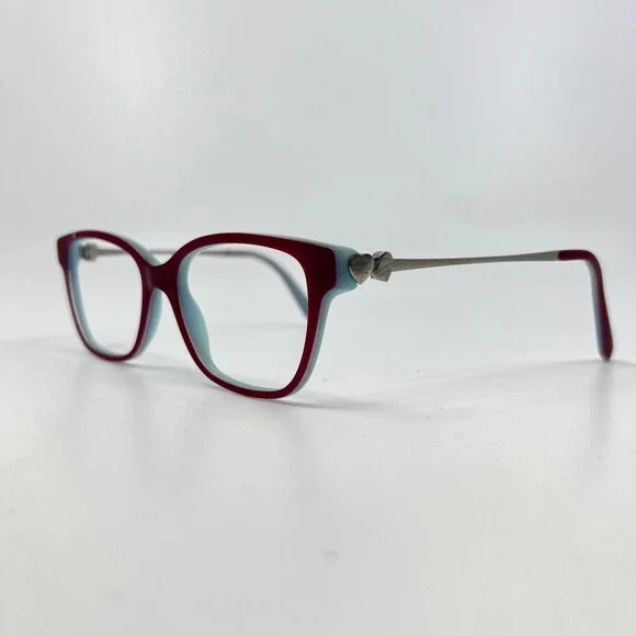 Tiffany & Co Eyeglass Frames Womens Burgundy Blue TF 2141 8167 Heart 50-16-140