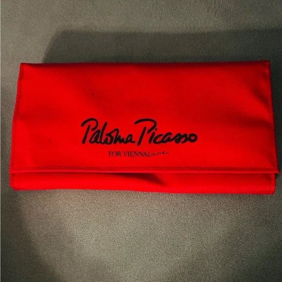 Paloma Picasso Vintage Red Nylon Velcro Wallet Purse EUC