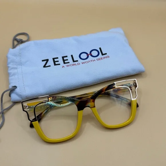 Zeelool Yellow Tortoise Shell Glasses, No Prescription