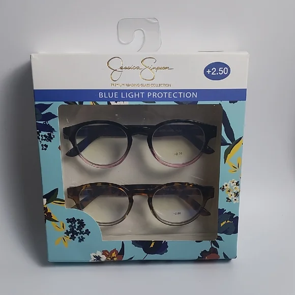 Jessica‎ Simpson Black and Brown Reading Glasses +2.50