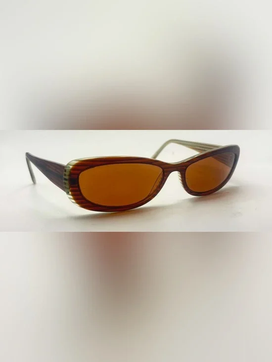S554 Brown Oval Sunglasses Frames Only