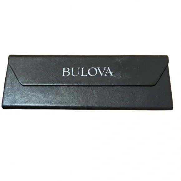 Bulova Elegant Black Fold Flat Eyeglass Case