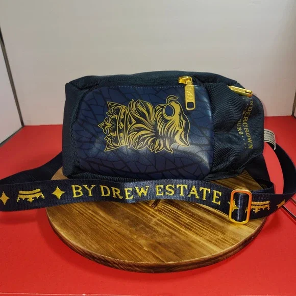 Drew Estate Undercrown‎ Maduro Sling Bag Navy Blue Gold Crossbody Pack Mens