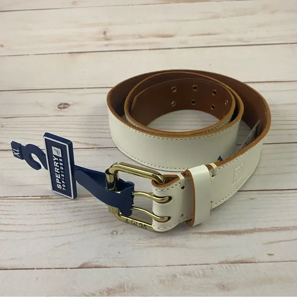 NWT Sperry Top-sider Belt Womens XL White Leather