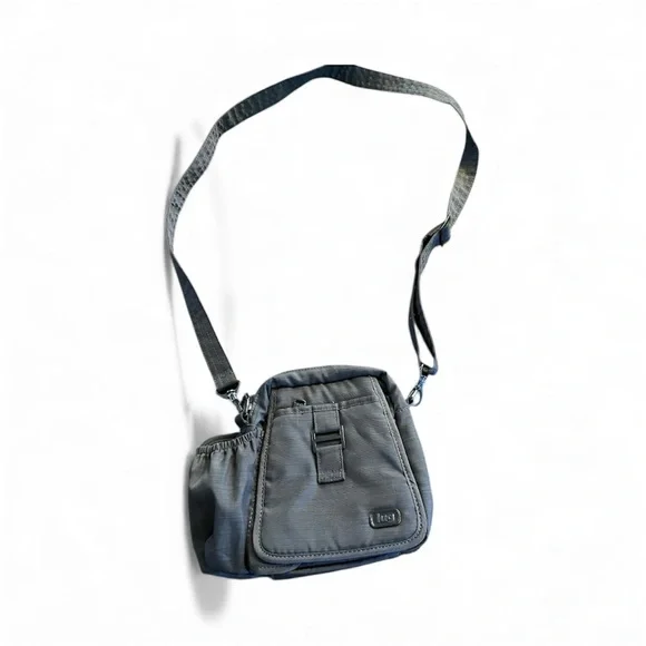 Versatile Gray Lug Messenger Bag