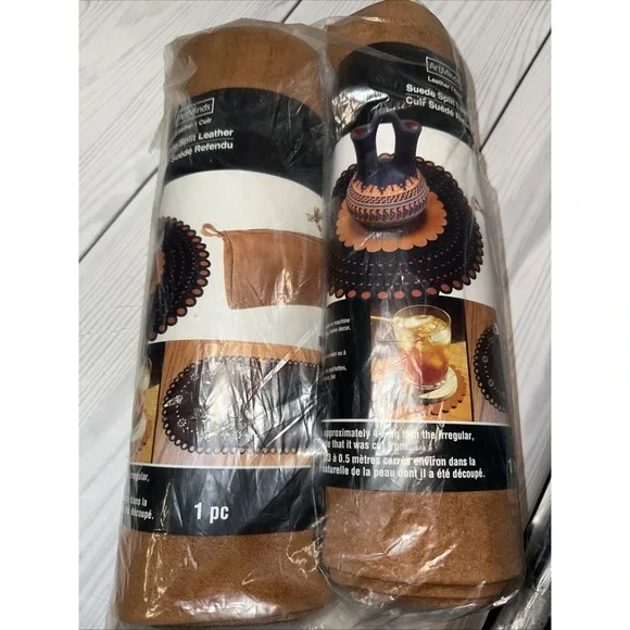 ArtMinds Suede Split Leather Tan 2pc Set 4-6sq‎ Ft Each NWT MSRP $100