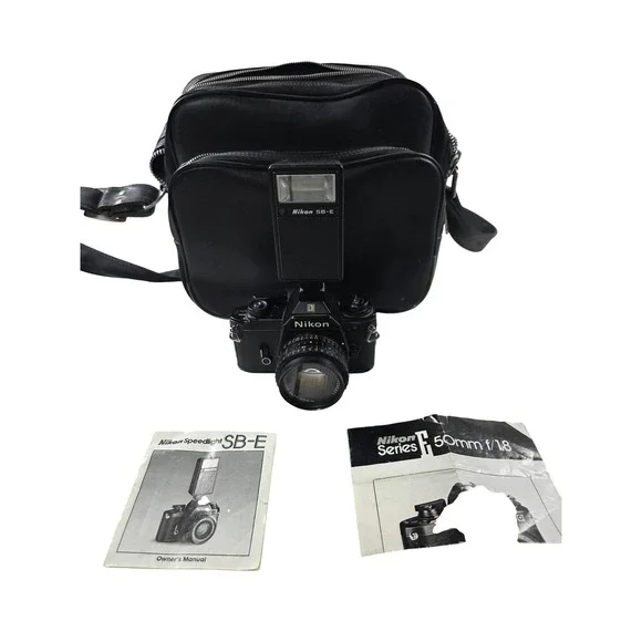 Nikon EM 35mm SLR‎ Film Camera with 50mm f1.8 Lens SB-E Flash and Bag Bundle