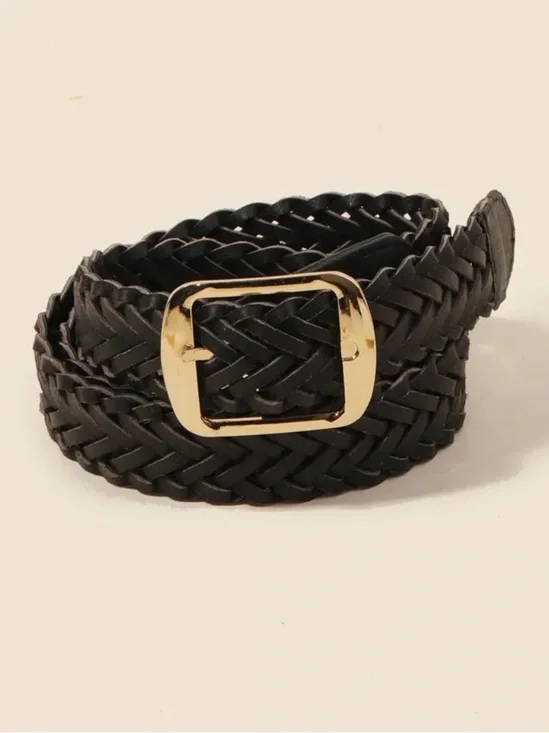 Black Braided Vegan Belt