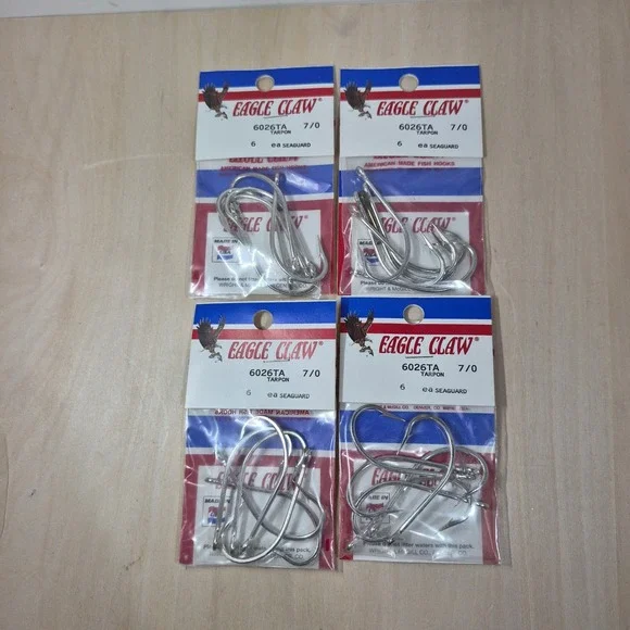 Eagle‎ Claw 6026TA Tarpon Fishing Hooks 7/0 SeaGuard