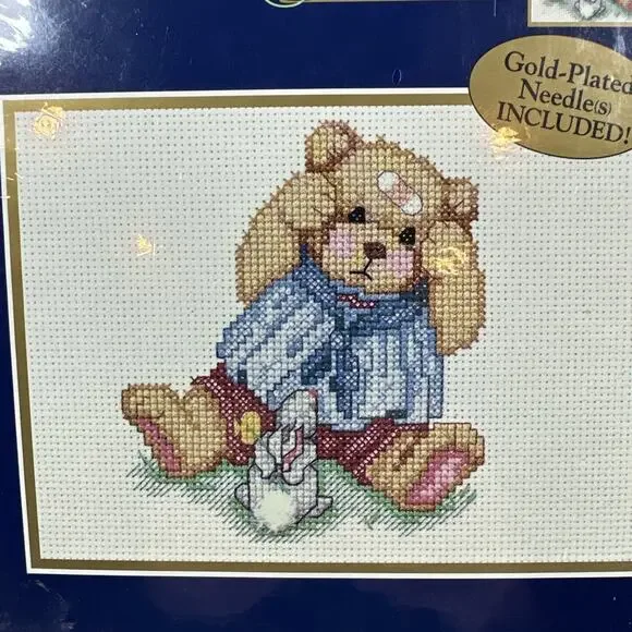 Bucilla BOO BOO BEAR Counted Cross‎ Stitch Kit Bunny Factory Sealed 5X7 New!