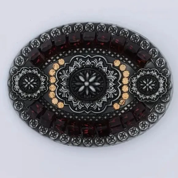 New women's country cowgirl western beaded belt buckle