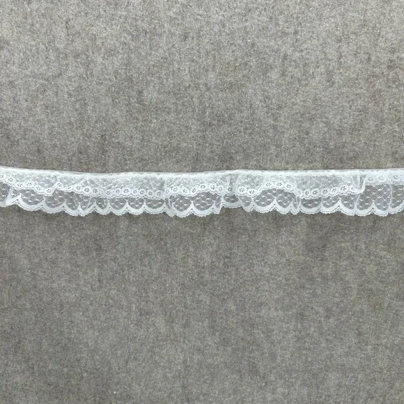 VTG White Lace Trim Ribbon Trim Double‎ Layered Ruffle Trim Crafting Sewing 65