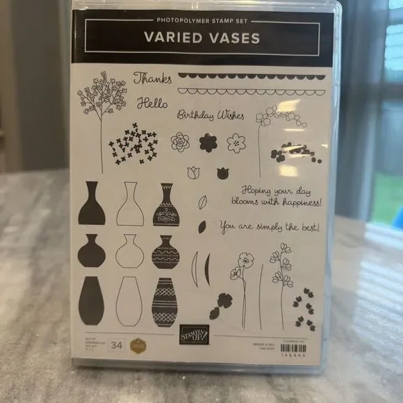 Stampin'‎ Up Varied Vases Photopolymer Stamp Set 146644 34 Stamps
