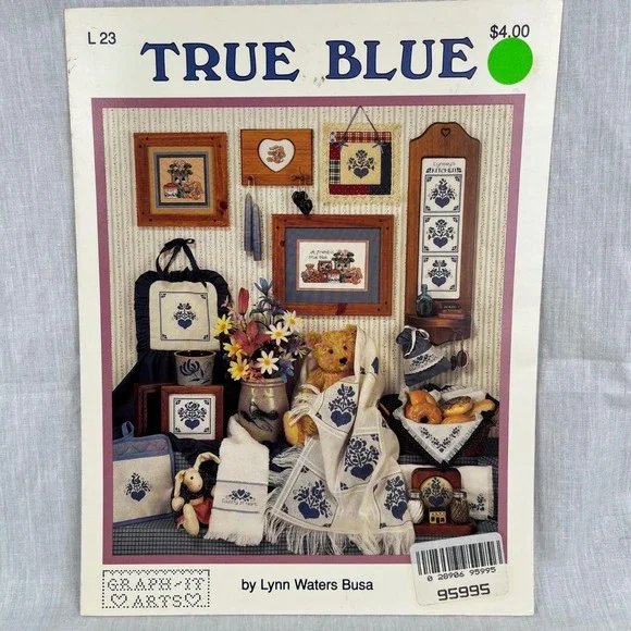 True Blue Graph-it Arts Cross‎ Stitch Pattern Book Lynn Waters Busa 1989