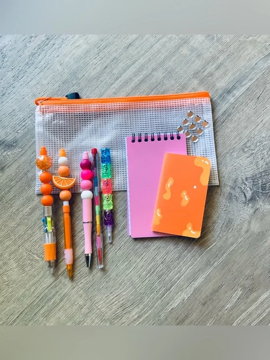 NEW📚 Homemade Crafted Beaded Pens Stationery Set OS