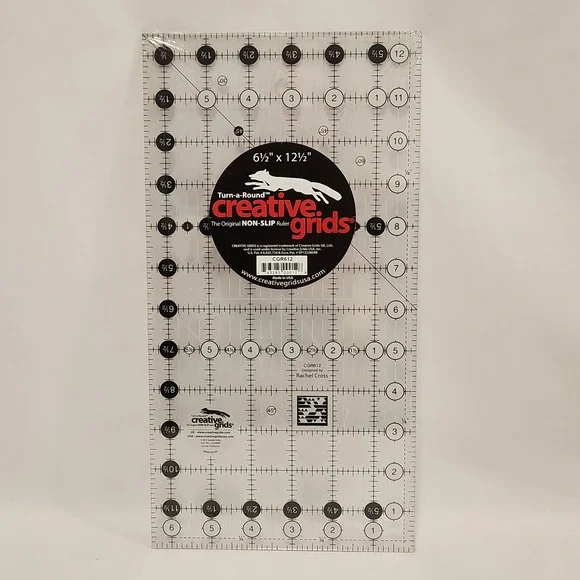 Creative‎ Grids 6.5 x 12.5 Inch Non-Slip Quilting Ruler CGR612 Turn-a-Round USA