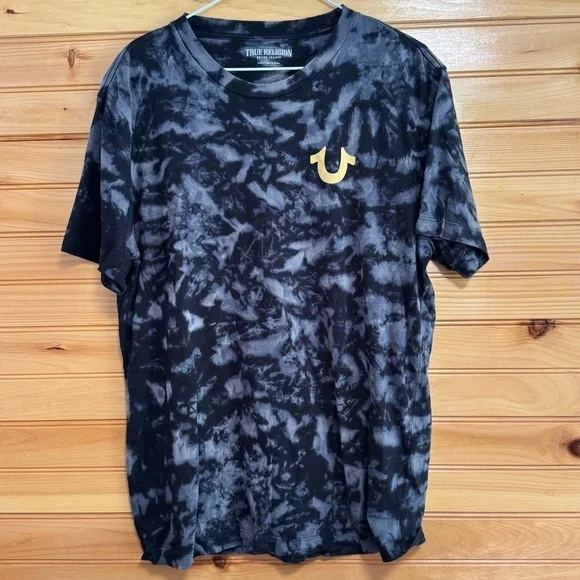 True Religion Black Tie-Dye Men's Shirt Large