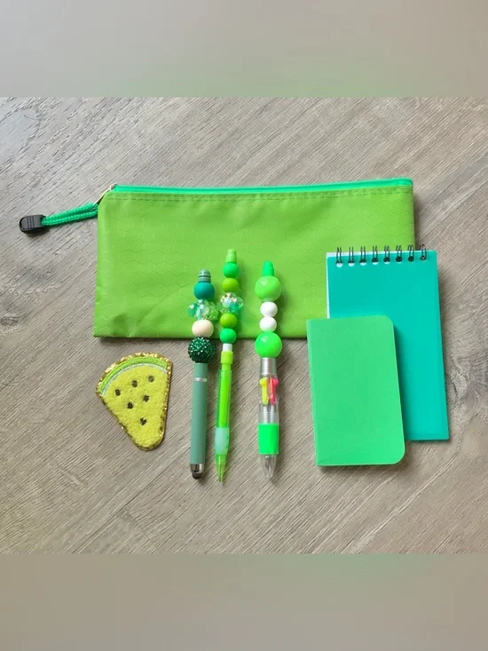 NEW📚 Homemade Crafted Beaded Pens Stationery Set OS