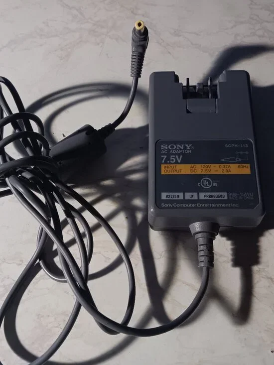 PS One AC Adapter White Playstation 1 OEM Sony Power Cable SCPH-113