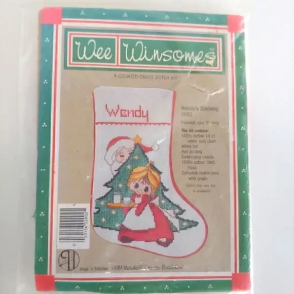 Wee Winsomes Counted Cross Stitch Stocking Kit Wendy's Stocking New Sealed 1984