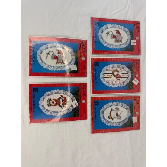Lot of 5 Designs for‎ the Needle Vintage Lace Ornament Cross Stitch Kits