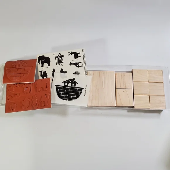 Stampin' Up! Definitely Decorative Noah Rubber Stamp Set 1996 Retired New