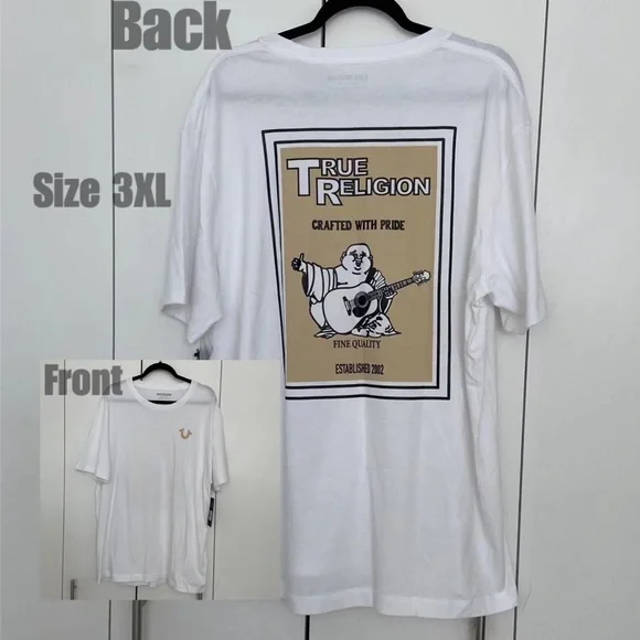Men’s True Religion Poster Buddha Logo Tee Size 3XL