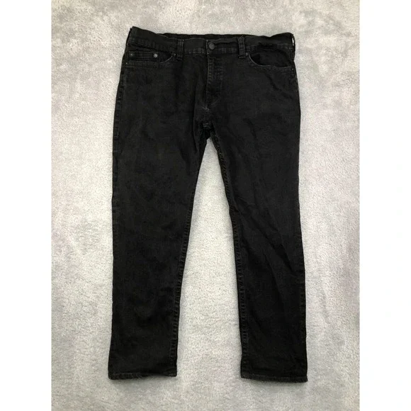 True Religion Jeans Men 44x32 Black Geno Relaxed Slim Denim
