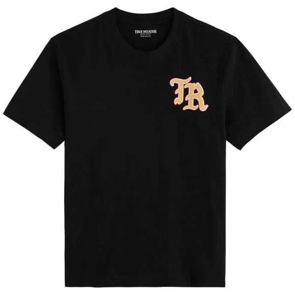 True Religion Embroidered‎ Cotton T-shirt Black XXXL