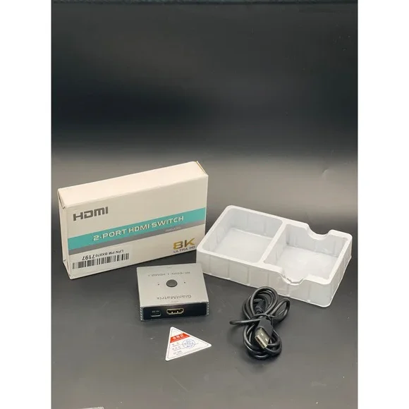 GiantMatrix 2-Port HDMI Switch 8K 60Hz 4K 120Hz Splitter Silver Excellent‎