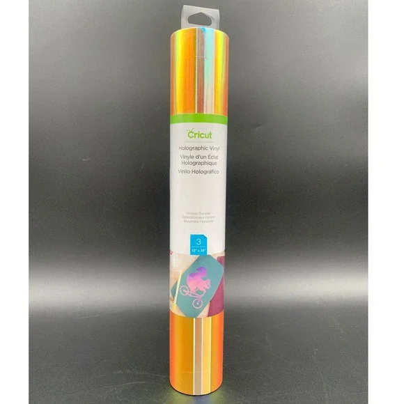 Cricut Holographic Vinyl Horizon Sampler 12x24 3 Sheets Iridescent Orange Gold