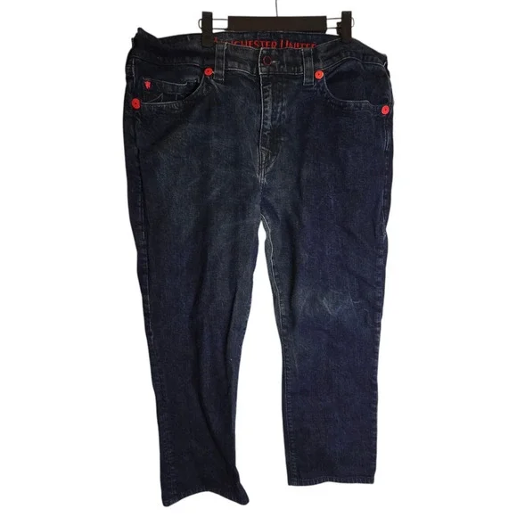 True Religion X Manchester United Skinny Jeans Men’s 40 Stretch Dark Wash 7207