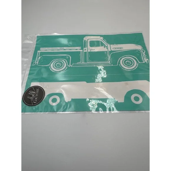 Chalk Couture Single Vintage Truck Chalk Transfer Teal Stencil 10417135 NEW