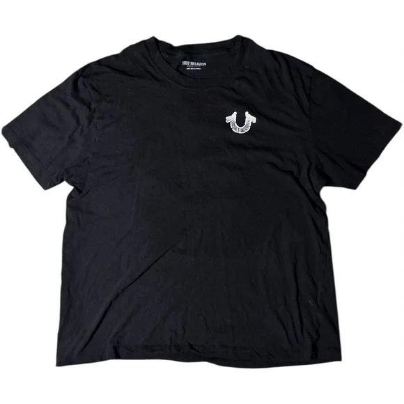 True Religion Print Black T-Shirt Short Sleeve Size‎ Large