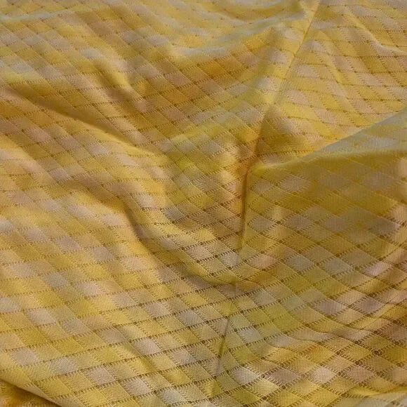 Fabric, Bright Yellow & White Diamond Design Stretch Lace 45