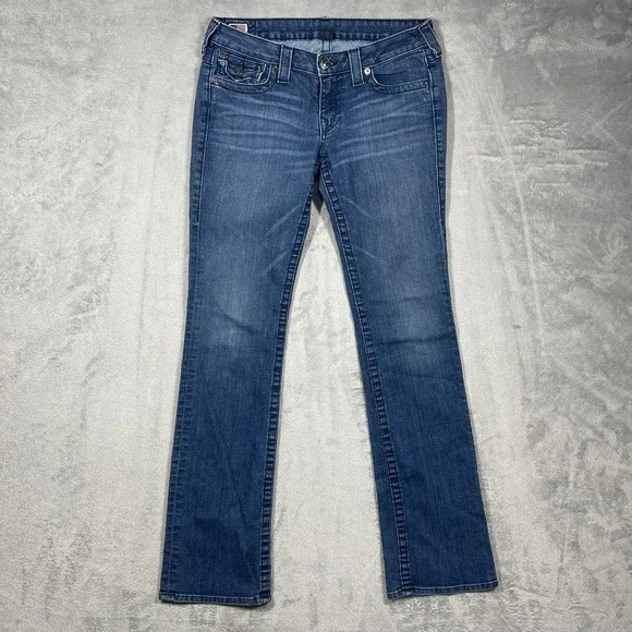 True Religion Jeans Mens 30 Blue Bootcut Low Rise Made in USA Stretch