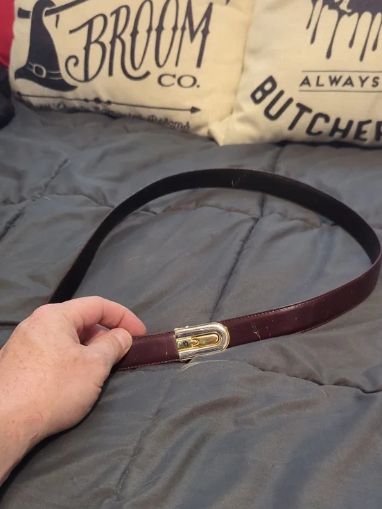 Authentic Dior Skinny Brown Leather Belt Size Small-medium