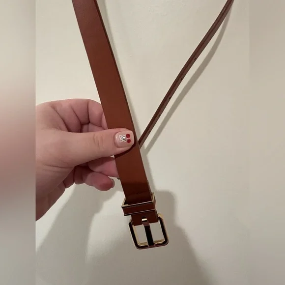 Classic Brown Women’s Belt with Gold Buckle