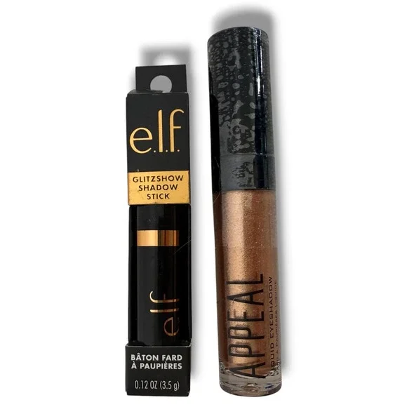 e.l.f.‎ + Appeal Eyeshadow Bundle Glitzshow Royal Foil Liquid Rose Gold New