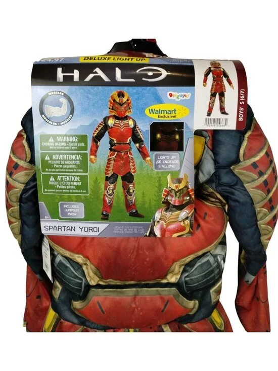 Disguise Boys S (6/7) Deluxe Light Up Halo Spartan Yoroi Halloween Costume