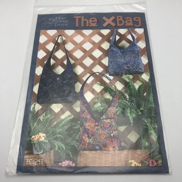 Boho Purse Pattern Tote Bag Fabric Xbag 4 Corners Design FC2411 3 Styles Uncut